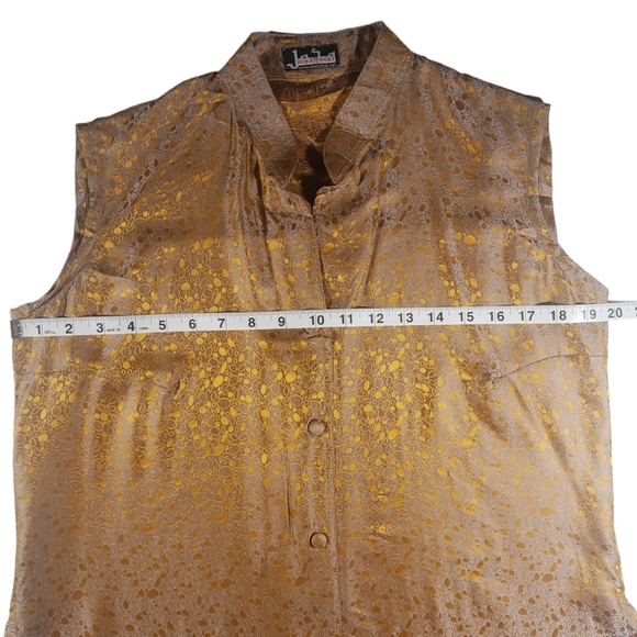 Makhmal Oriental Sleeveless Long Button Down Top Size Medium - Picture 8 of 9